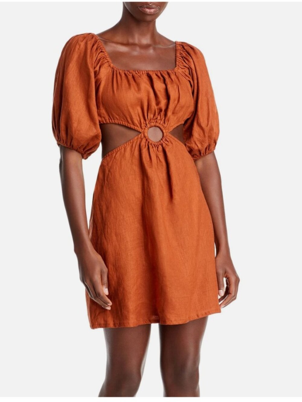 Faithfull the Brand Womens Almero Cutout Mini Dress Orange Size US 2